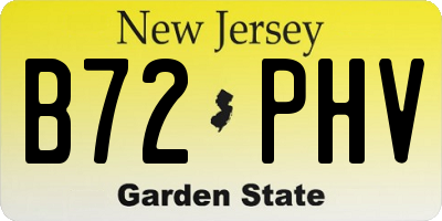 NJ license plate B72PHV