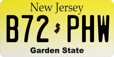 NJ license plate B72PHW
