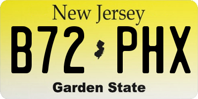 NJ license plate B72PHX