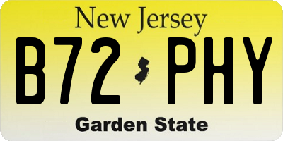 NJ license plate B72PHY