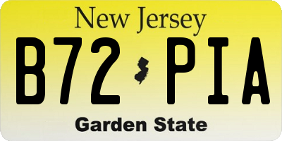 NJ license plate B72PIA