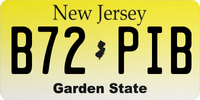 NJ license plate B72PIB