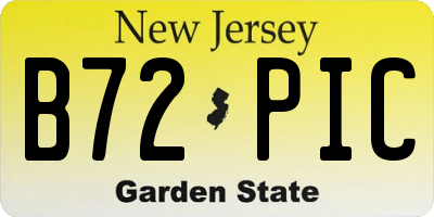 NJ license plate B72PIC
