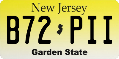 NJ license plate B72PII