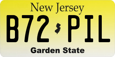 NJ license plate B72PIL