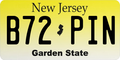 NJ license plate B72PIN