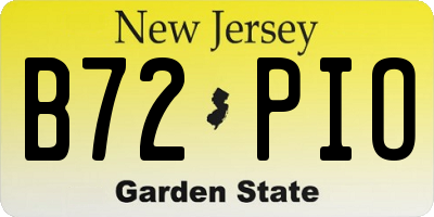 NJ license plate B72PIO