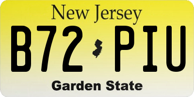 NJ license plate B72PIU
