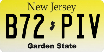 NJ license plate B72PIV