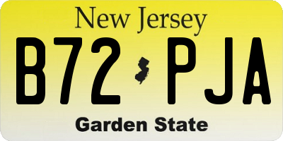 NJ license plate B72PJA