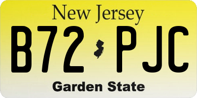 NJ license plate B72PJC