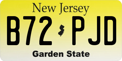 NJ license plate B72PJD