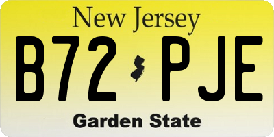 NJ license plate B72PJE