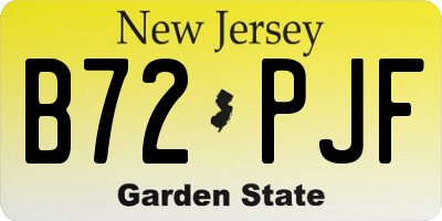 NJ license plate B72PJF