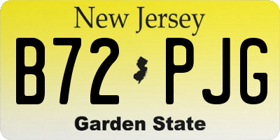 NJ license plate B72PJG