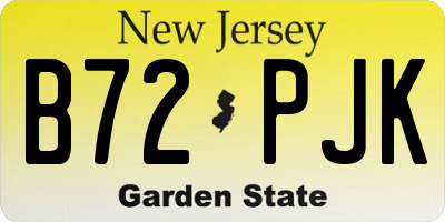 NJ license plate B72PJK