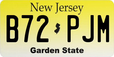 NJ license plate B72PJM