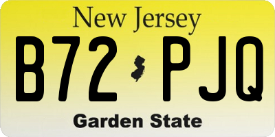 NJ license plate B72PJQ