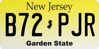 NJ license plate B72PJR