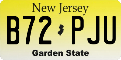 NJ license plate B72PJU