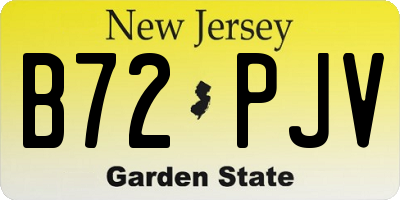 NJ license plate B72PJV