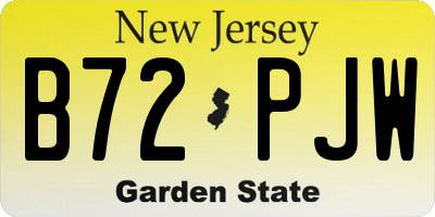 NJ license plate B72PJW