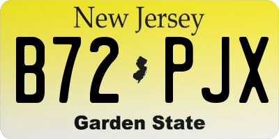 NJ license plate B72PJX