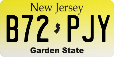 NJ license plate B72PJY