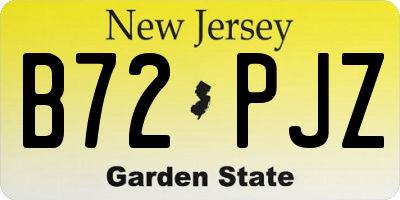 NJ license plate B72PJZ