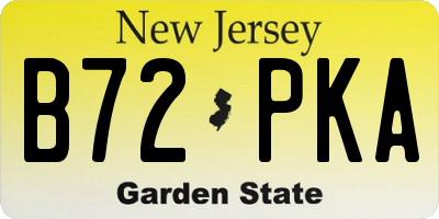 NJ license plate B72PKA