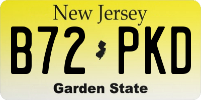 NJ license plate B72PKD