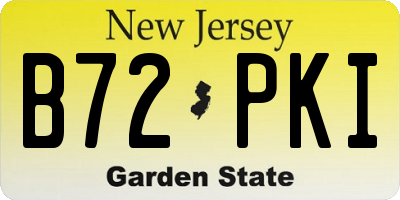 NJ license plate B72PKI