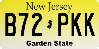 NJ license plate B72PKK