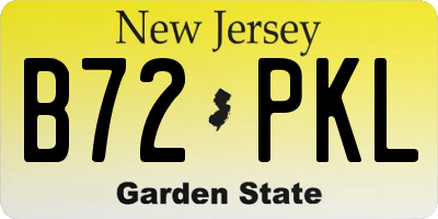 NJ license plate B72PKL