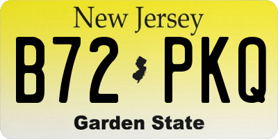 NJ license plate B72PKQ