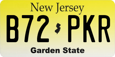 NJ license plate B72PKR