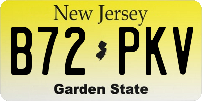 NJ license plate B72PKV