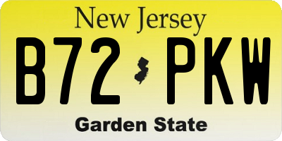 NJ license plate B72PKW