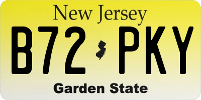 NJ license plate B72PKY