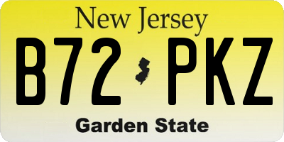 NJ license plate B72PKZ