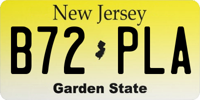 NJ license plate B72PLA
