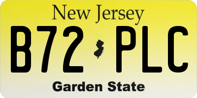 NJ license plate B72PLC