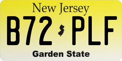 NJ license plate B72PLF