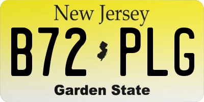 NJ license plate B72PLG