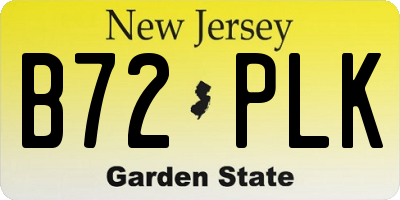 NJ license plate B72PLK