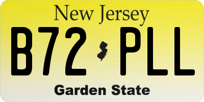 NJ license plate B72PLL