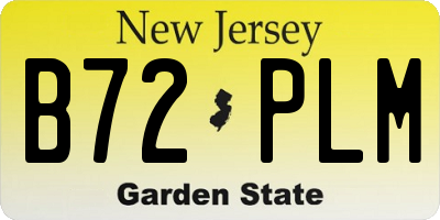 NJ license plate B72PLM