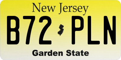NJ license plate B72PLN