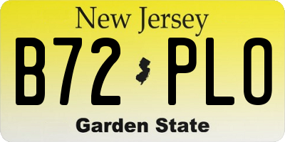 NJ license plate B72PLO