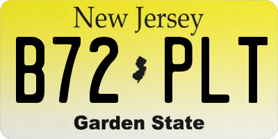 NJ license plate B72PLT